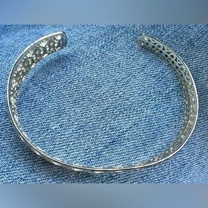 Kendra Scott Adjustable Uma Filigree Silver Tone Open Cuff Bracelet Signed